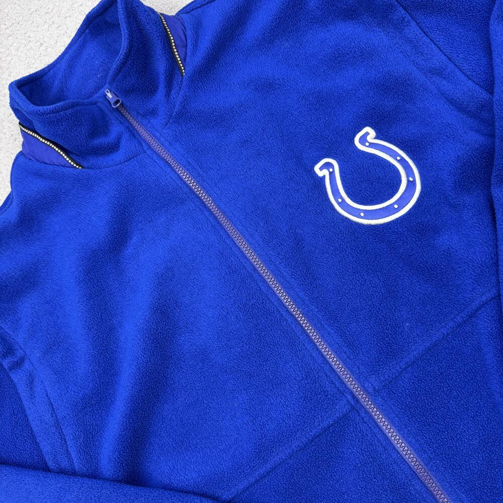 Indianapolis Colts Jacket Mens XL Blue NFL Football Fleece Full Zip Lined Vest